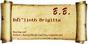 Bálinth Brigitta névjegykártya
