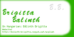 brigitta balinth business card